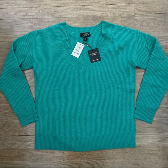NWT Charter Club 100% Cashmere Green Pullover Sweater - Picture 3 of 9